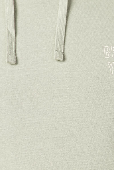 Sweat à capuche vert olive homme