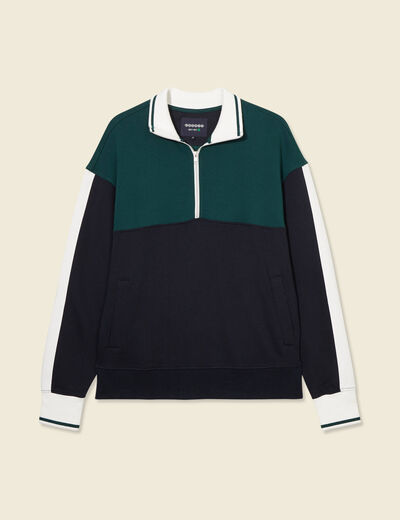 Sweat manches longues bleu marine homme