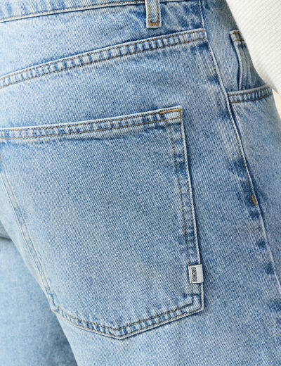 Jeans large longueur 32 en coton denim bleach homme