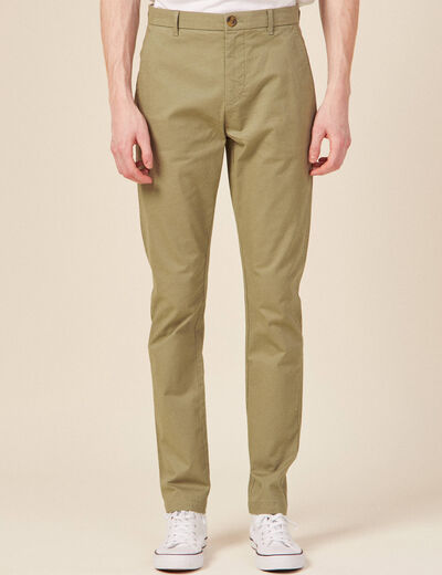 Pantalon slim Instinct chino vert kaki homme