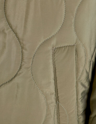 Manteau droit éco-responsable vert kaki femme