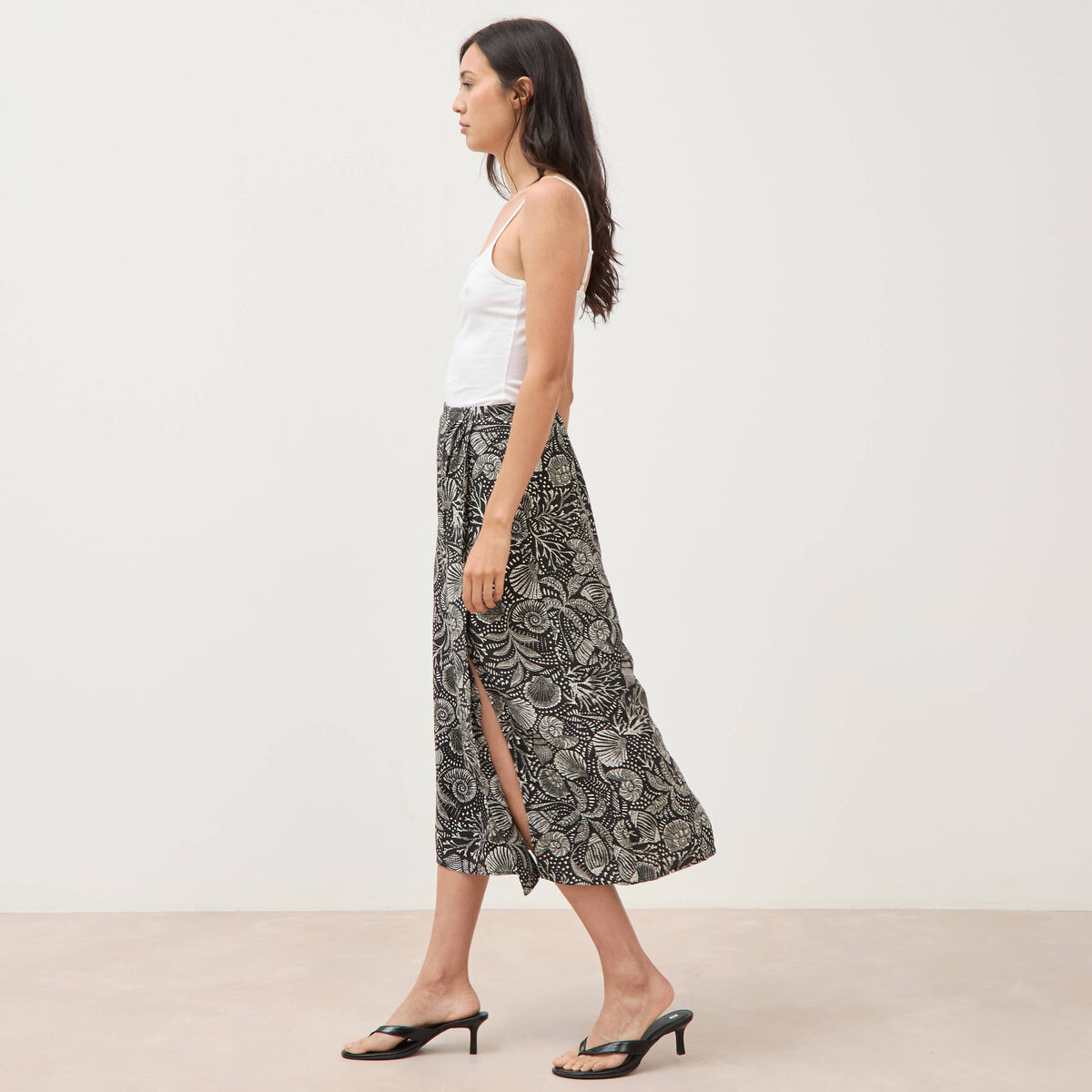 Jupe fluide noir femme