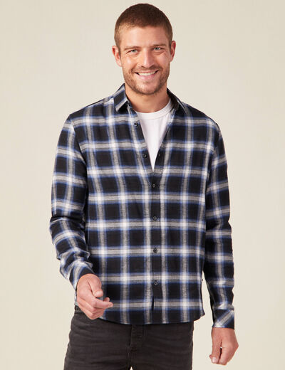 Chemise manches longues bleu electrique homme