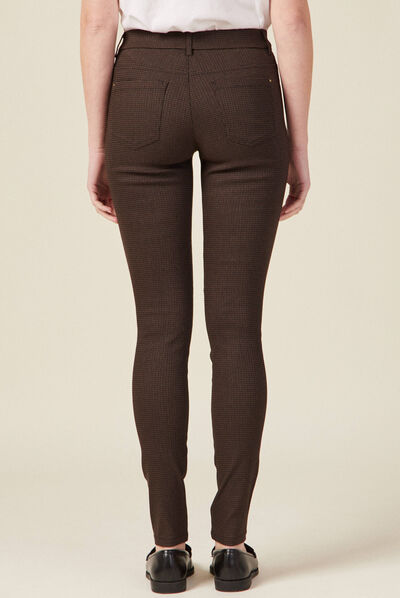 Pantalon skinny marron femme