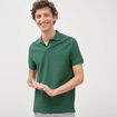 Polo cintr&eacute; manches courtes en coton vert homme