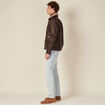 Blouson droit col aviateur marron homme
