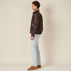 Blouson droit col aviateur marron homme