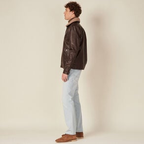 blouson droit col aviateur marron homme Blouson droit col aviateur marron homme