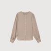 Chemise oversize manches longues marron clair femme