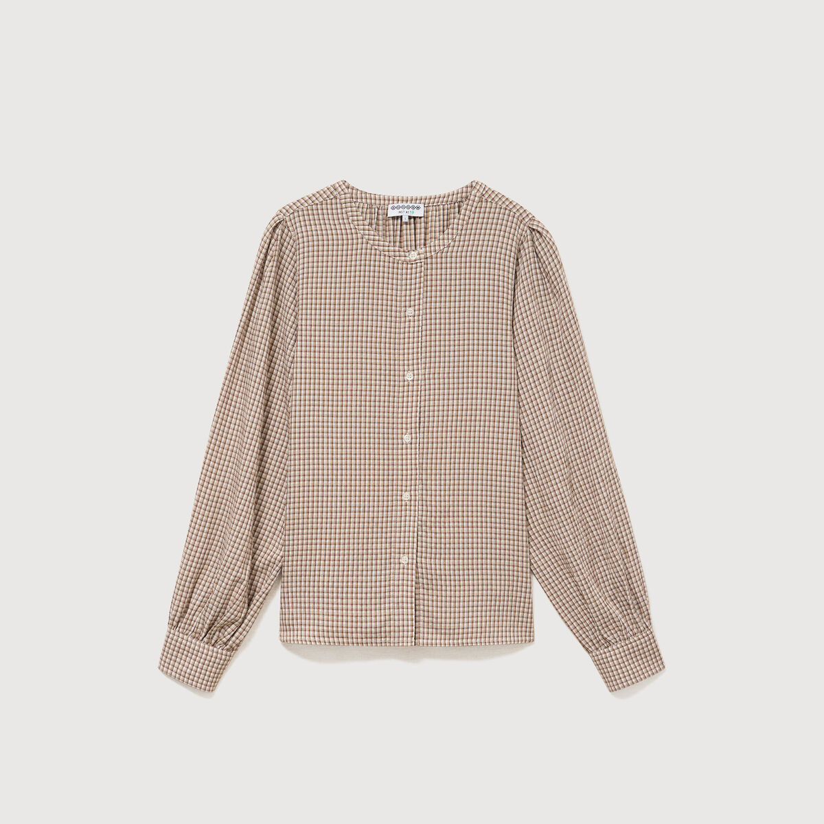Chemise oversize manches longues marron clair femme