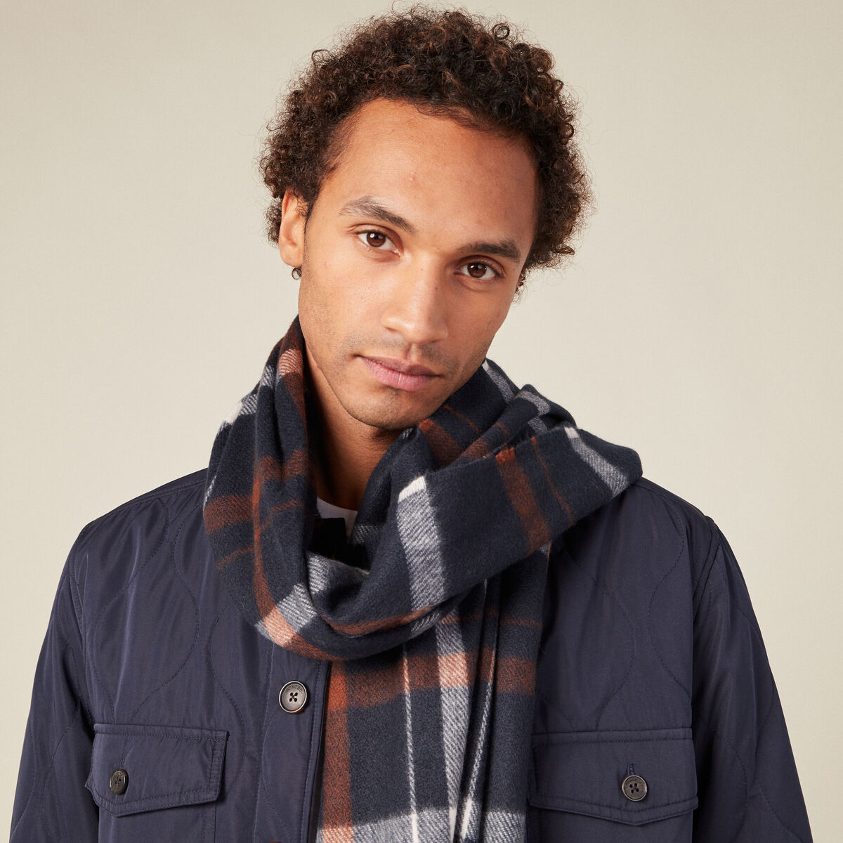 Écharpe bleu marine homme
