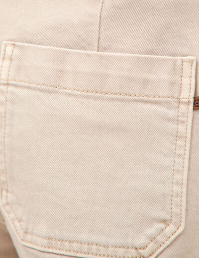 Short en jean taille haute beige femme