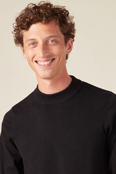 Pull manches longues noir homme