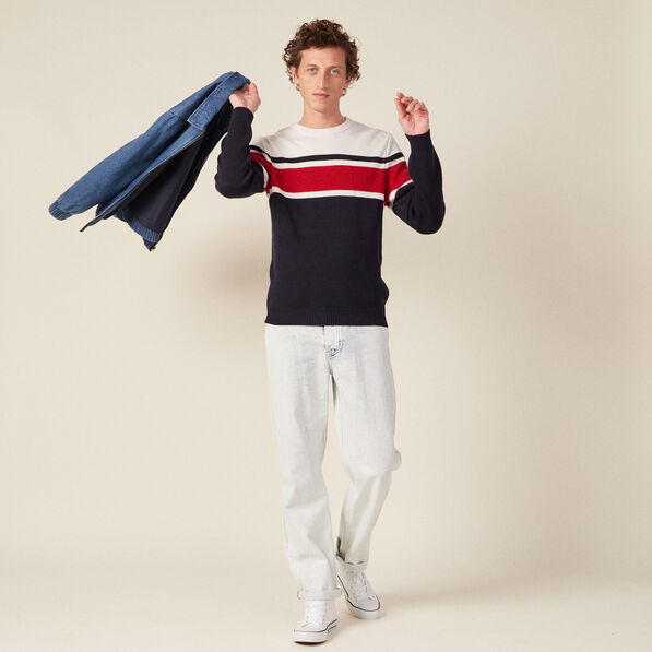 pull manches longues bleu marine homme Pull manches longues bleu marine homme