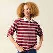 T-shirt droit manches longues en coton bordeaux femme