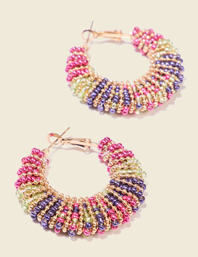 Boucles d'oreilles créoles multicolore femme