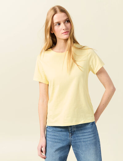T-shirt éco-responsable jaune clair femme