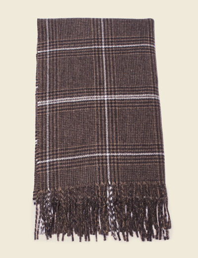 Écharpe à franges gris foncé homme