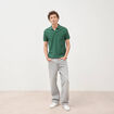 Polo cintr&eacute; manches courtes en coton vert homme