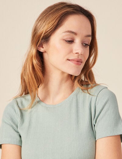 T-shirt manches courtes vert pastel femme