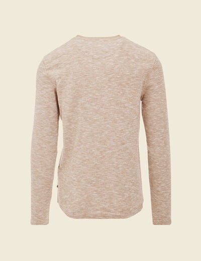 T-shirt en coton manches longues vert kaki homme