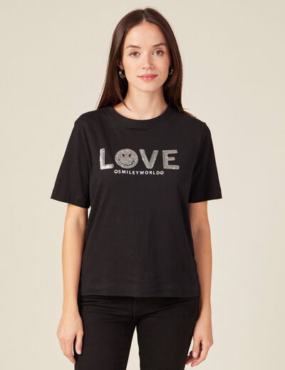 T-shirt SmileyWorld noir femme