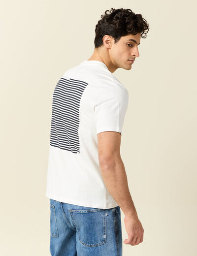 T-shirt manches courtes ecru homme