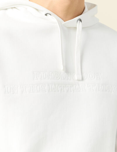 Sweat à capuche ecru homme