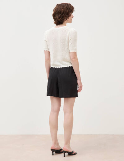Short taille haute noir femme