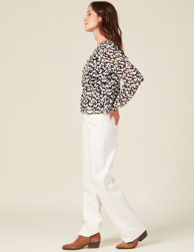 Blouse manches longues noir femme