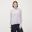 Chemise droite manches longues bleu ciel femme