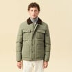 Doudoune droite mi-longue vert kaki homme