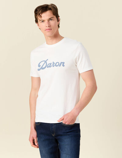 T-shirt manches courtes ecru homme