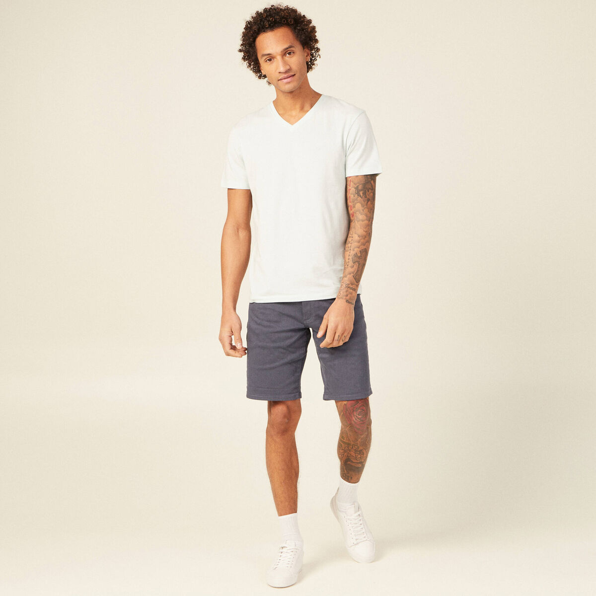 T-shirt manches courtes homme bleu ciel homme
