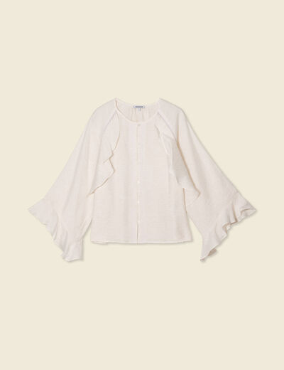 Chemise manches longues ecru femme