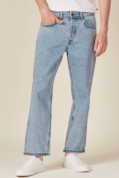 Jeans relaxed 5 poches denim bleach homme