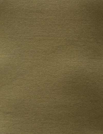 T-shirt ajust&eacute; col rond manches courtes vert olive femme