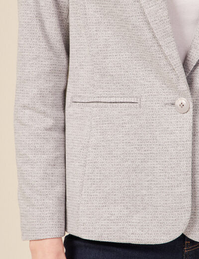 Veste blazer droite gris clair femme