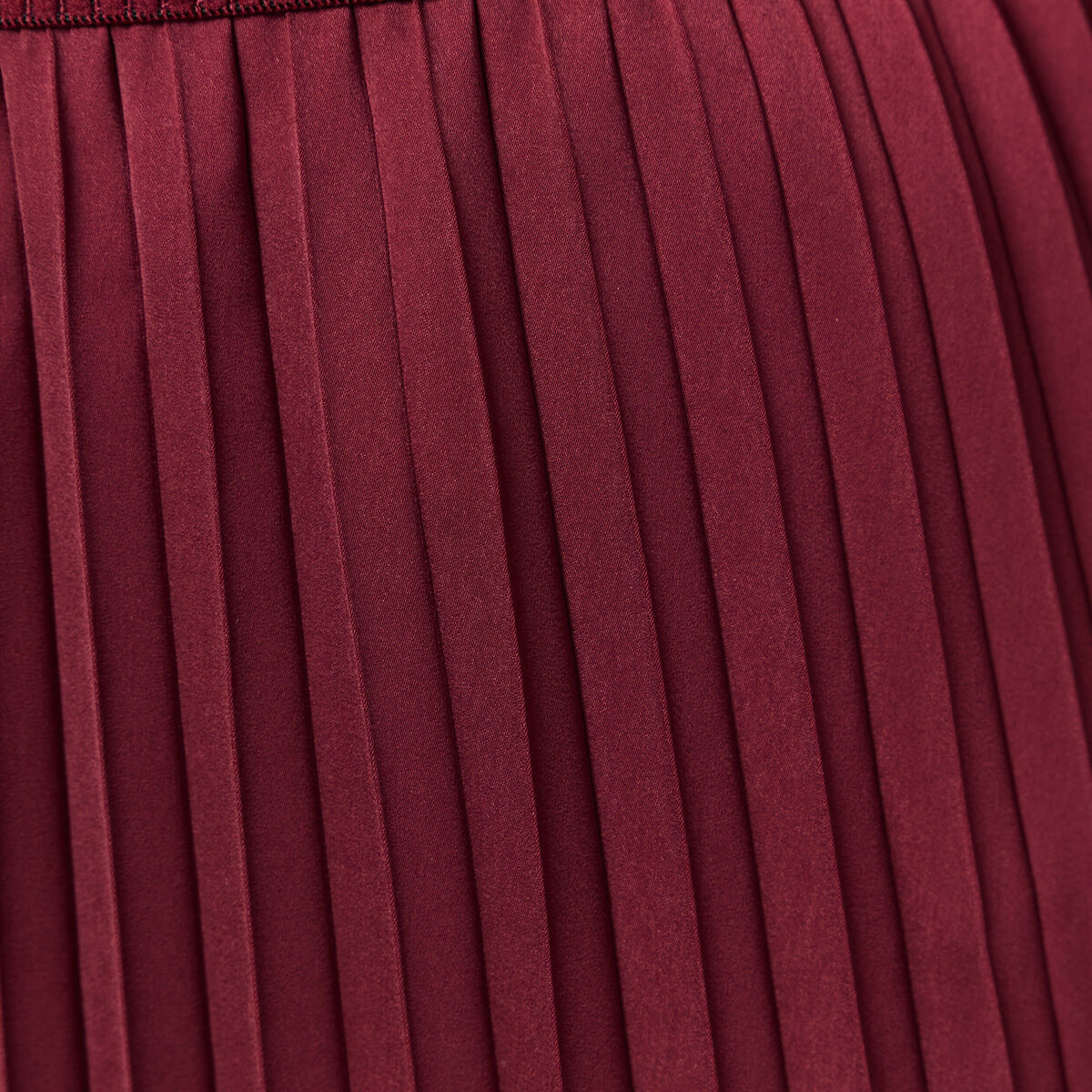 Jupe longue droite plissée bordeaux femme