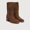 Bottes &agrave; talon marron fonc&eacute; femme