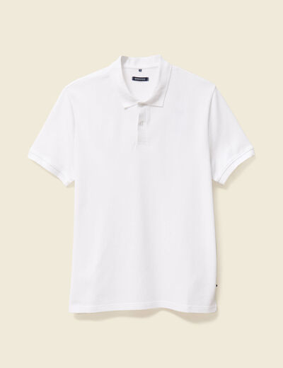 Polo manches courtes blanc homme