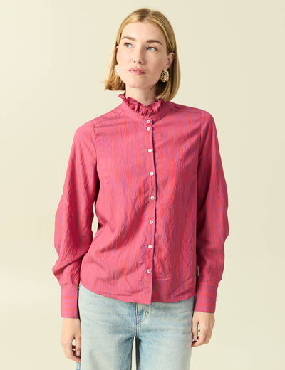 Chemise oversize manches longues prune femme