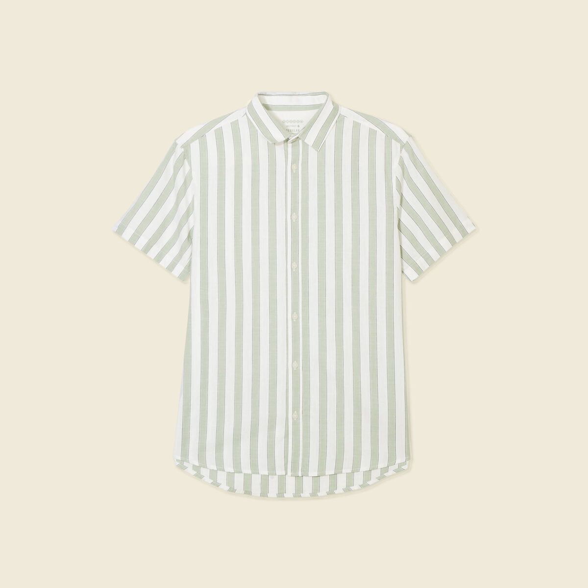 Chemise manches courtes vert olive homme