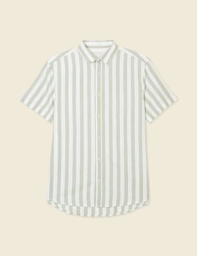 Chemise manches courtes vert olive homme