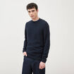 Pull col rond manches longues bleu marine homme