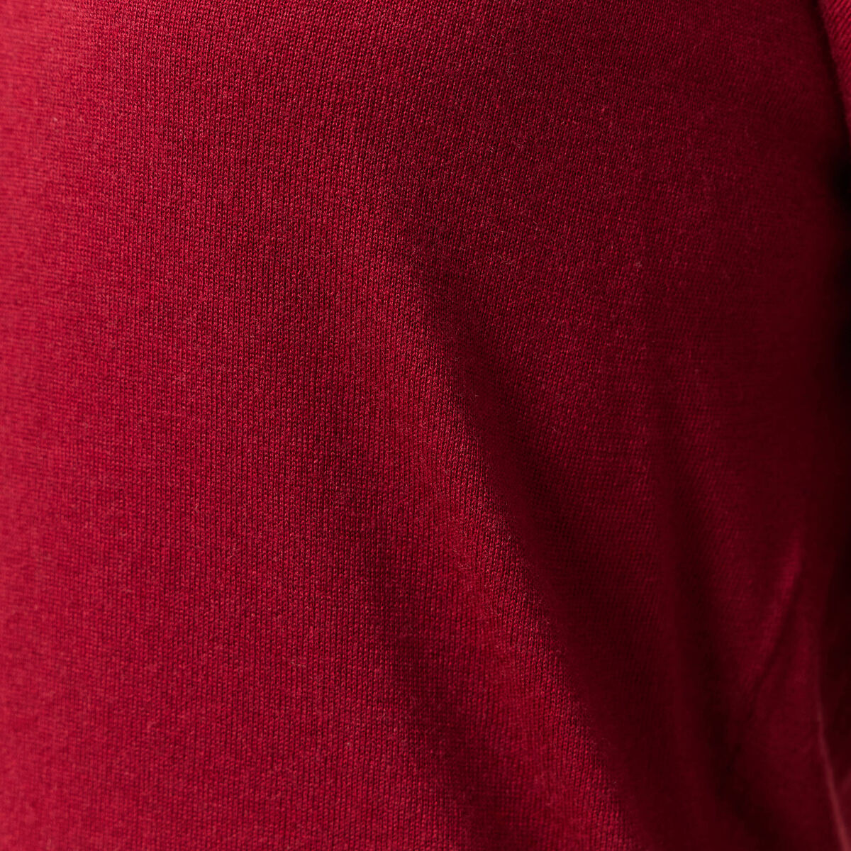 Pull fin col V manches longues rouge femme