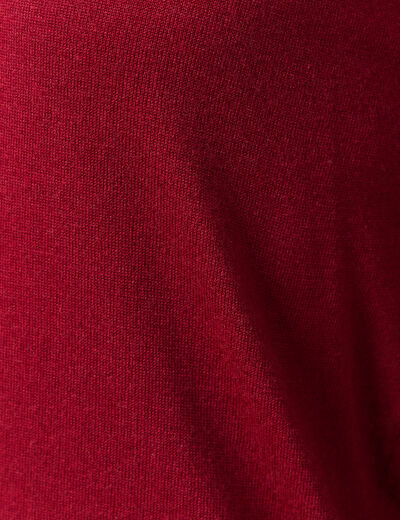 Pull fin col V manches longues rouge femme