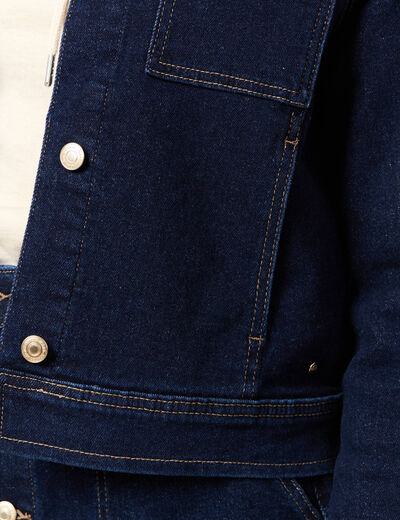 Veste en jean droite denim brut femme