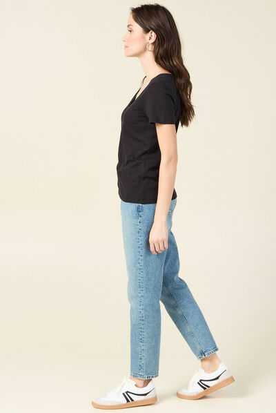 T-shirt manches courtes noir femme