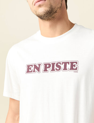 T-shirt manches courtes ecru homme
